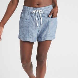 Athleta Chambray Linen Shorts